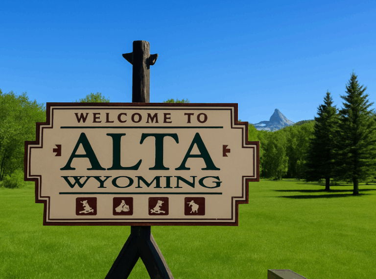 Alta Wyoming Welcome Sign.