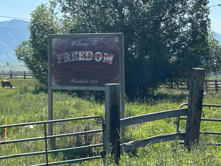 Freedom Wyoming Welcome Sign